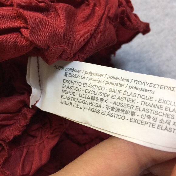 New! Zara Mini Bodycon Dress S Womans Red Textured Sleeveless Mocked Neck - Picture 5 of 13